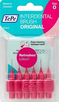 Набір міжзубних йоржиків "Original", 0.4 мм, рожеві - TePe Interdental Brush Original Size 0 6шт (1229893-142645)