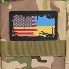 Шеврон Прапор США-Україна, Вінтаж, 8х5, на липучці (велкро), патч друкований - зображення 3