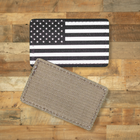 Шеврон Флаг США, черно-белый, 8х5, на липучке (велкро), патч печатный - изображение 4