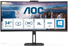 Monitor 34 AOC 100Hz Curved VA HDMI DP USB-C  (CU34V5CW/BK) - obraz 10
