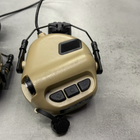 Навушники тактичні Earmor M31H, активні, з кріпленням на шолом, NRR 22, колір – Койот, активні навушники військові (243813) - зображення 5