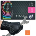 Супер міцні рукавички нітрилові SanGig STRONG, щільність 9 г. - чорні (50 шт) L (8-9) - зображення 1