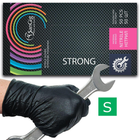 Супер прочные нитриловые перчатки SanGig STRONG, плотность 9 г. - черные (50 шт) S (6-7) - изображение 1