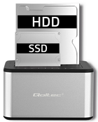 Док-станція Qoltec для 2x HDD/SSD 2.5/3.5 SATA USB 3.0 50316 (5901878503165) - зображення 4
