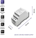 Блок живлення на DIN-рейку Qoltec 24 Вт, 12 В, 2A Сірий (50918) (5901878509181) - зображення 6