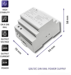 Zasilacz Qoltec na szynę DIN 92 W, 24 V, 3,83 A Szary (50923) (5901878509235) - obraz 6