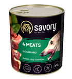 Вологий корм для собак Savory Dog Gourmand 4 види м'яса