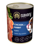 Влажный корм Savory для щенков с кроликом и курицей