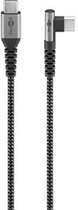 Kabel Goobay USB-C do USB-C z metalowymi wtyczkami tekstylny 1 m Czarny (4040849646591) - obraz 1