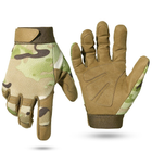 Тактичні військові чоловічі рукавички з нейлону та закритими пальцями ( повнопалі ) мультикам розмір L - зображення 4