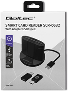 Зчитувач чіп-карт Qoltec Intelligent Smart ID SCR-0632 USB типу C (50632) (5901878506326) - зображення 3