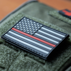 Тактичний шеврон прапор USA (США) сірий з червоним - зображення 3