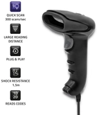 Сканер штрих-кодів Qoltec Wireless Laser 1D, 2D Чорний (50868) (5901878508689) - зображення 5