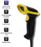 Сканер штрих-кодів Qoltec Laser 1D, 2D, USB Чорний з жовтими (50867) (5901878508672) - зображення 5