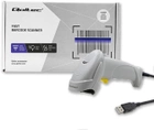 Skaner kodów kreskowych Qoltec Laser 1D, USB Biały (50877) (5901878508771) - obraz 4