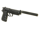 Пістолет Beretta M92F/M9 KJW Silencer Plastic Green Gas (Страйкбол 6мм) - зображення 7