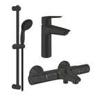 Набор смесителей 3 в 1 для ванной комнаты Grohe QuickFix Start Black UA303304TM