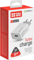 Зарядний пристрій для телефона ColorWay USB Quick Charge 3.0 White (4823108602305) - зображення 5