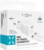 Зарядний пристрій для телефона Fixed Міні 20Вт + USB-C/USB-C Cable White (8591680137749) - зображення 2