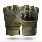 Перчатки тактические без пальцев летние для ВСУ c защитой на костяшках армейские XL/10 Хаки