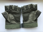 Рукавички тактичні без пальців літні для ЗСУ із захистом на кісточках армійські XL/10 Хакі - зображення 7