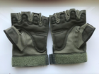 Рукавички тактичні без пальців літні для ЗСУ із захистом на кісточках армійські L/9 Олива - зображення 7