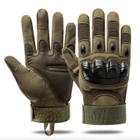 Перчатки тактические полнопалые демисезонные для ВСУ армейские сенсорные c защитой на костяшках XL/10 Олива - изображение 1