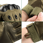 Перчатки тактические полнопалые демисезонные для ВСУ армейские сенсорные c защитой на костяшках XL/10 Хаки - изображение 8