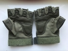 Перчатки тактические без пальцев летние для ВСУ c защитой на костяшках армейские L/9 Хаки - изображение 7