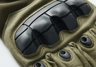 Тактичні рукавички повнопалі демісезонні для ЗСУ армійські сенсорні із захистом на кісточках L/9 Олива - зображення 3