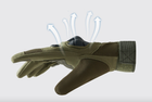 Тактические перчатки полнопалые демисезонные для ВСУ армейские сенсорные c защитой на костяшках L/9 Хаки - изображение 5