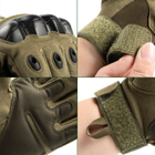 Рукавички тактичні повнопалі демісезонні для ЗСУ армійські сенсорні із захистом на кісточках XL/10 Зелений - зображення 8