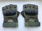Перчатки тактические без пальцев летние для ВСУ c защитой на костяшках армейские М/8 Хаки - изображение 6