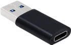 Adapter Qoltec USB Type-A - USB Type-C 3.0 czarny (5901878505831) - obraz 1