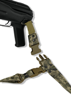 Ремінь збройовий двоточковий з посиленим карабіном Піксель - зображення 3