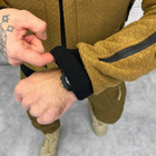 Мужская флисовая кофта с капюшоном "Sota Logos-tac" / Флиска с карманами койот размер S - изображение 6