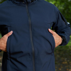 Влагозащищенная Мужская куртка Softshell / Верхняя одежда с анатомическим покроем темно-синяя размер L - изображение 4