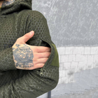 Мужская флисовая кофта с капюшоном / Флиска с карманами олива размер L - изображение 6