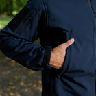 Влагозащищенная Мужская куртка Softshell / Верхняя одежда с анатомическим покроем темно-синяя размер 2XL - изображение 6
