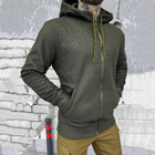 Мужская флисовая кофта с капюшоном / Флиска с карманами олива размер M - изображение 2