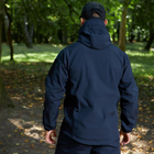 Влагозащищенная Мужская куртка Softshell / Верхняя одежда с анатомическим покроем темно-синяя размер M - изображение 3