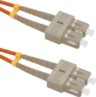 Оптичний патч-корд Qoltec SC/UPC - SC/UPC Multimode 50/125 OM2 Duplex 2 м Orange (5901878540115) - зображення 1