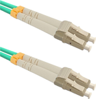 Patchcord światłowodowy Qoltec LC/UPC - LC/UPC Multimode 50/125 OM3 Duplex 1 m Turkusowy/Niebieski (5901878540757)