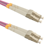 Оптичний патч-корд Qoltec LC/UPC - LC/UPC Multimode 50/125 OM4 Duplex 5 м Pink (5901878543468) - зображення 1