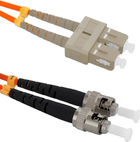 Patchcord światłowodowy Qoltec SC/UPC - ST/UPC Multimode 50/125 OM2 Duplex 1 m Pomarańczowy (5901878540634) - obraz 1