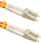 Оптичний патч-корд Qoltec LC/UPC-LC/UPC Multimode 50/125U OM2 Duplex 1 м Orange (5901878504605) - зображення 1