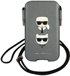 Чохол-сумка Karl Lagerfeld Saffiano Ikonik Karl&Choupette Head Grey (3666339030780) - зображення 1