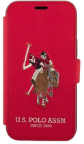 Etui z klapką U.S. Polo Assn Embroidery Collection book do Apple iPhone 12/12 Pro Red (3700740492376) - obraz 1