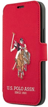 Etui z klapką U.S. Polo Assn Embroidery Collection book do Apple iPhone 12 mini Red (3700740492369) - obraz 2