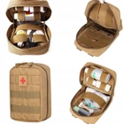 Тактическая аптечка, армейская сумка для медикаментов койот (228491) - изображение 6